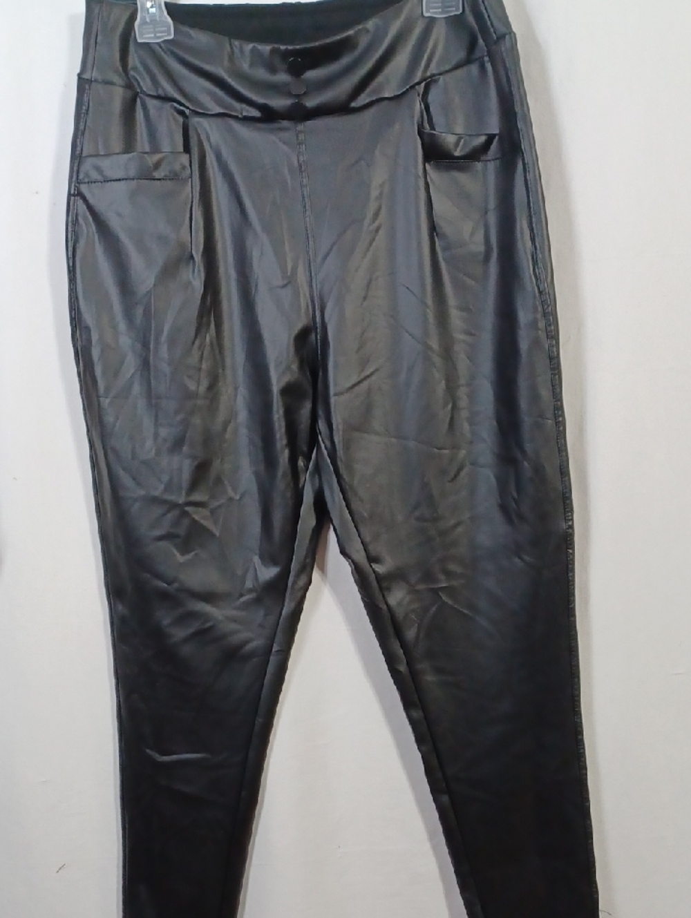Faux Leather Black Skinny Pants for Women